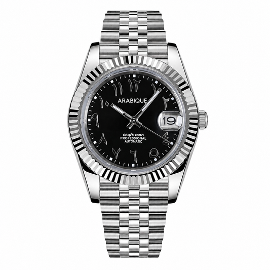 Sultan - Metallic Black Arabic Dial