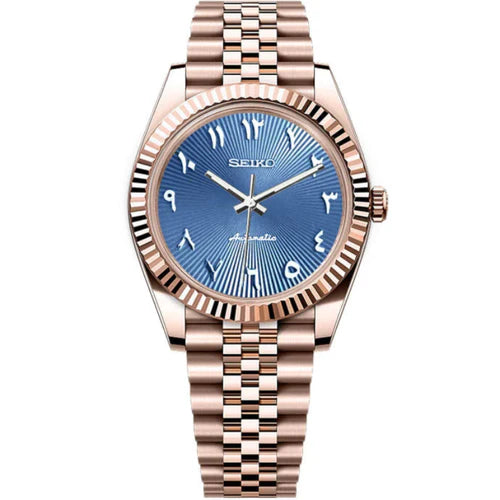 SeikoJust - RoseGold Blue Arabic